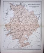 Huntingdon 150 Years-Old 1875 Coloured Detailed Antique 1875 Map-52