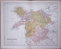 North Wales 150 Years-Old 1875 Coloured Detailed Antique 1875 Map-33