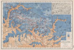 Battle of the Somme (1916-17). WWI Battle Map Showing The Trench Lines
