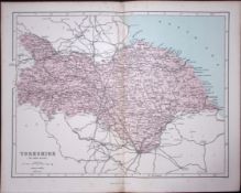 Yorkshire North Riding 150 Years-Old Coloured Antique 1875 Map-22