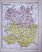 Shropshire 150 Years-Old 1875 Coloured Detailed Antique 1875 Map-60