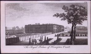 London Hampton Court Rare 1776 Georgian Copper Plate Antique Engraving -79