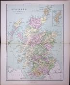 The Country Of Scotland 150 Years-Old Coloured Antique 1875 Map-14