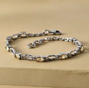 New! Citrine Floral Cluster Ring, Earrings & Bracelet In Sterling Silver