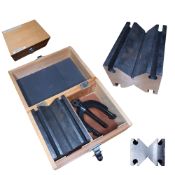Vee Block Large 125x63.6mm Max Cap Tool 2 Clamps H31 Wooden Box Workshop RRP £179