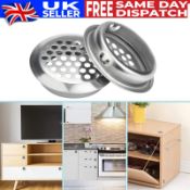 Air Vent Ventilation Grille Plugs Stainless Steel Wardrobe Cabinet Metal 11Sets x 20PCS RRP £132