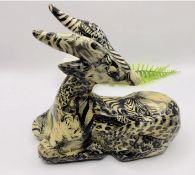 Vintage La Vie Collage Safari Decoupage Animal Print Gazelle Deer Figurine