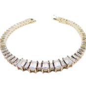 Sterling Silver 27 Carat White Gemstone Bracelet