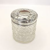 Antique Sterling Silver Lidded Dressing Table Hair/Hat Pin Jar c.1910