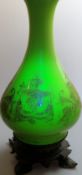 A 19th Century Baccarat Uranium Lamp Reservoir & Base