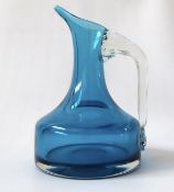 Whitefriars Glass Kingfisher Blue Jug, Model No 9719 - The Smaller Version