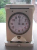 Vintage Asprey 8 Day Silver Mounted Folding Travel Clock, London 1927
