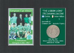 Celtic FC European Cup Champions Mount & Original Coin Metal Art Display Set