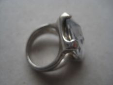 Vintage Sterling Silver Paste Stone Set Ring