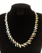 A Necklace With Rare Cross Shaped Natural Cultured Pearls