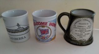 3 Falkland's War Collectable Mugs
