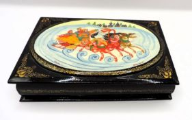 Vintage Artist Signed Hand Painted Russian Lacquer Box