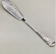 Ornate Antique Solid Sterling Silver Butter Knife, London 1834 Henry John Lias.
