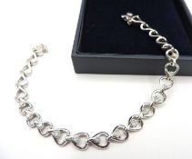 925 Sterling Silver White Sapphire Gemstone Bracelet