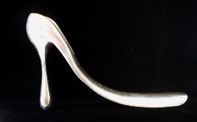 A Limited Edition Large Aluminium Ornamental Shoehorn By Designer Manolo Blahnik
