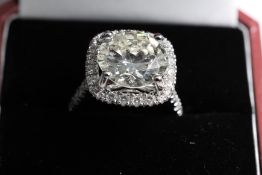 5.77 Carat Diamond In Halo Platinum Setting