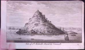 St Michaels Mount-Cornwall Rare 1776 Georgian Copper Plate Antique Engraving -53