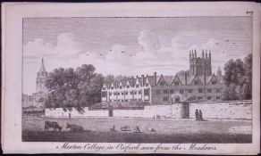 Merton College Oxford Rare Georgian Copper Antique Engraving 1776-4