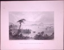 View of Dundee Scotland WH Bartlett 1842 Antique Steel Engraving-74