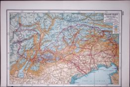 WW1 Italian Front 1916-1918 Battle Lines Coloured Antique Map