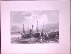 Cumbria Allonby Village Near Maryport WH Bartlett 1842 Antique Steel Engraving-85