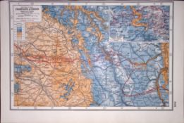WW1 Western Front Champagne Verdun 1916-17 Battle Lines Antique Map.