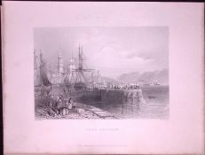 Port of Glasgow Scotland WH Bartlett 1842 Antique Steel Engraving-78