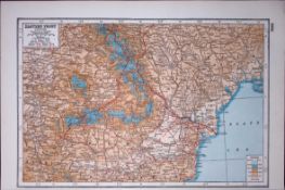 WW1 Eastern Front Romania Hungary Ukraine Moldova Battle Lines 1914-16 Antique Map