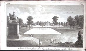 Buckingham Stowe Equestrian Rare Georgian Copper Antique 1776 Engraving-122.