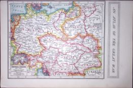 WW1 Atlas of the Great War Central Europe 1914-1920 Antique Map