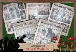 Collection 5 WW1 Authentic Antique Newspapers War Reports & Pictures-1
