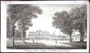 Windsor Great Park Lodge Rare Georgian Copper Antique Engraving 1776-93.