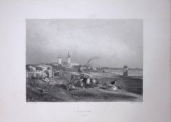 Essex Harwich By The Sea WH Bartlett 183 Years-Old Antique Steel Engraving-22
