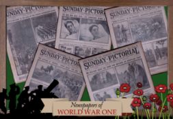 Collection 5 WW1 Authentic Antique Newspapers War Reports & Pictures-10.