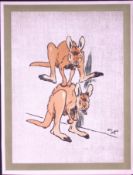 Cecil Aldin Antique Zoo Babies Scarce Illustration “Baby Kangaroos”-23