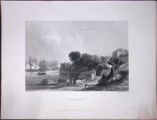 Weymouth Dorset WH Bartlett 183 Years-Old Antique Steel Engraving-12