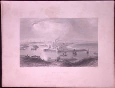 View of Aberdeen Scotland WH Bartlett 1842 Antique Steel Engraving-71