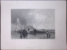 Norfolk Cromer Beach WH Bartlett 183 Years-Old Antique Steel Engraving-25