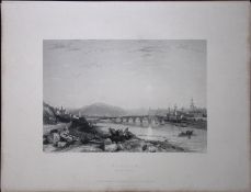 Berwick Upon Tweed Northumberland WH Bartlett 183 Years-Old Antique Steel Engraving-50