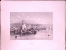 Hull Harbour Yorkshire WH Bartlett 183 Years-Old Antique Steel Engraving-35