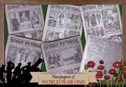 Collection 5 WW1 Authentic Antique Newspapers War Reports & Pictures-2