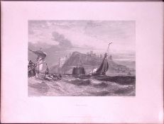Whitby Abbey View Yorkshire WH Bartlett 183 Years-Old Antique Steel Engraving-34