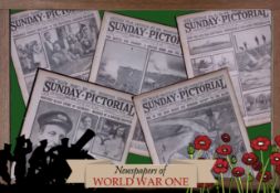 Collection 5 WW1 Authentic Antique Newspapers War Reports & Pictures-9.