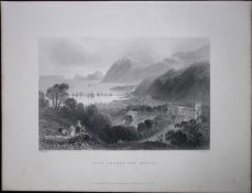 Port Penryn Bangor Wales WH Bartlett 183 Years-Old Antique Steel Engraving-119