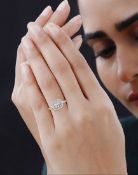 New! White & Pink Cubic Zirconia Ring, Earrings & Pendant In Sterling Silver